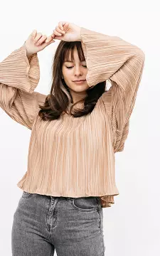 Pleated top with open back | light brown | Guts & Gusto