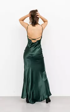 Maxi dress with satin look | Green | Guts & Gusto