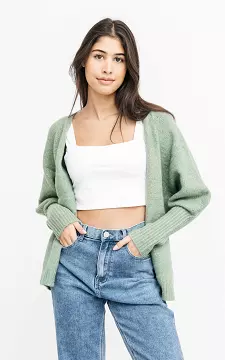 Open cardigan with glittery detail | light green | Guts & Gusto
