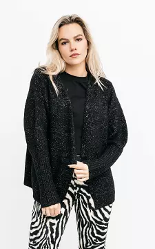 Open cardigan with glittery detail | black | Guts & Gusto