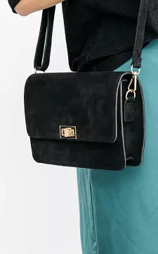 Leather bag with gold-coated details | black | Guts & Gusto
