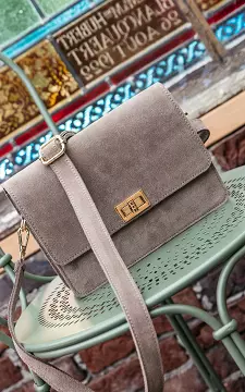 Leather bag with gold-coated details | Taupe | Guts & Gusto