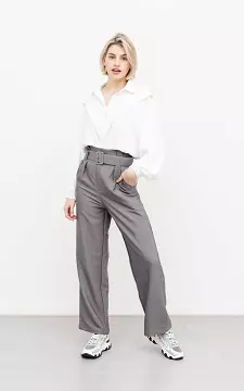 Wide leg pants with belt | grey | Guts & Gusto