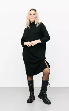 Oversized turtleneck dress | black | Guts & Gusto