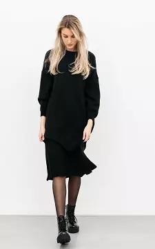 Oversized sweater jurk | Zwart | Guts & Gusto