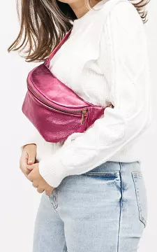 Leder-Hüfttasche mit goldfarbenem Reißverschluss | pink | Guts & Gusto