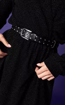Belt with studs | black silver | Guts & Gusto