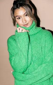 Oversized chunky knit sweater | Light Green | Guts & Gusto