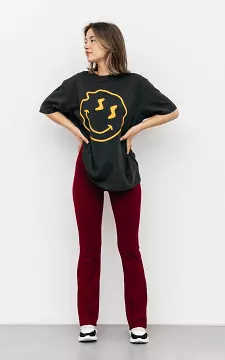 High-waist, flared trousers | Bordeaux | Guts & Gusto