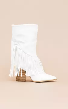 Imitation-leather cowboy boots | White | Guts & Gusto