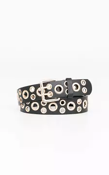 Belt with metal rings | black gold | Guts & Gusto