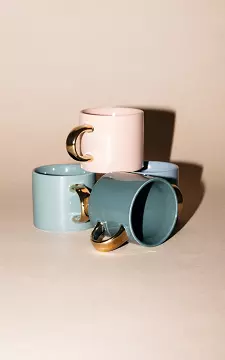 Ceramic mug with gold-coated ear | Dark Green Gold | Guts & Gusto