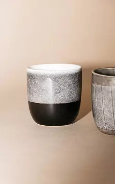 Keramiktasse im Retro-Look | Grau Dunkelbraun | Guts & Gusto