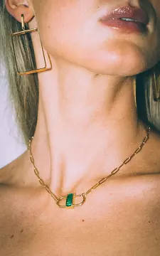 Adjustable chain necklace with pendant | Gold Green | Guts & Gusto