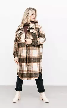 Checkered coat  | cream green | Guts & Gusto