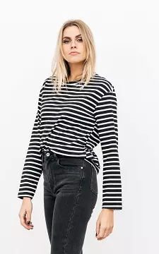 Striped long-sleeved shirt | black white | Guts & Gusto
