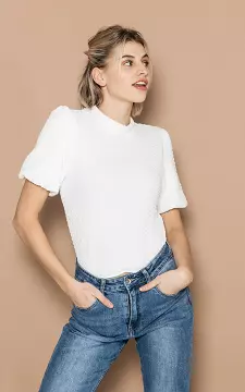 Top with balloon sleeves | White | Guts & Gusto