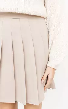 Pleated A-line skirt | beige | Guts & Gusto
