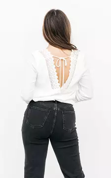 Bluse mit Rückenausschnitt | weiß | Guts & Gusto