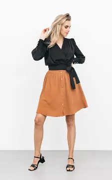 Skirt with gold-coated buttons | camel | Guts & Gusto