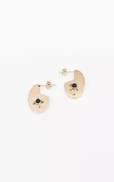 Earrings with coloured stone | gold black | Guts & Gusto