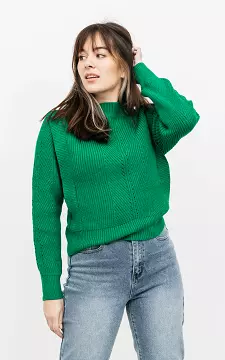 Pullover mit Schulterdetail | grün | Guts & Gusto