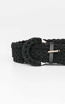 Braided belt with round clasp | black | Guts & Gusto