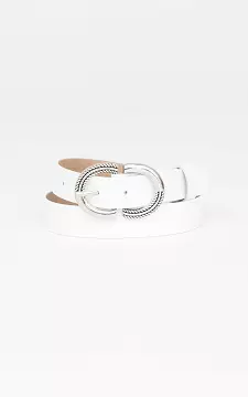 Leather belt with oval clasp | white silver | Guts & Gusto