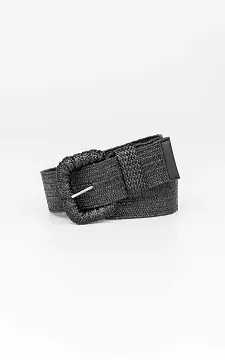 Stretchy riem met grote gesp | Zwart | Guts & Gusto