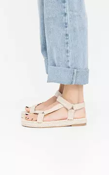 Sommerliche Sandalen mit Klettverschluss  | beige | Guts & Gusto