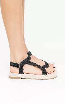 Sommerliche Sandalen mit Klettverschluss  | schwarz | Guts & Gusto