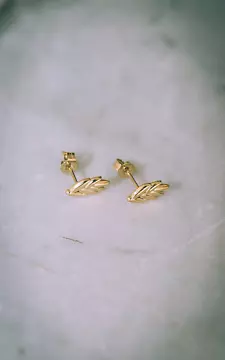 Stainless steel earrings with leaf | gold | Guts & Gusto