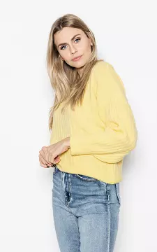 Sweater with v-neck | yellow | Guts & Gusto