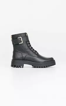 Leather boots with gold-coated details | black | Guts & Gusto