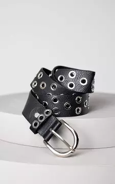 Belt with metal rings | Black Silver | Guts & Gusto