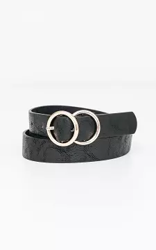 Belt with double round clasp | black gold | Guts & Gusto