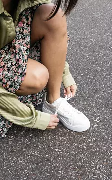 Sneakers with high soles | White Light Pink | Guts & Gusto