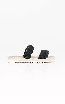 Flip-flops with braided sole | Black | Guts & Gusto