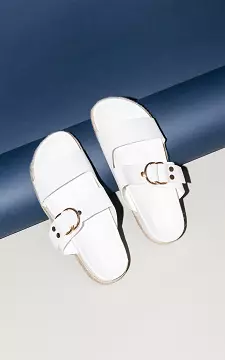 Leather-look flip-flops | white | Guts & Gusto