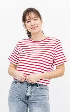 Striped t-shirt | white red | Guts & Gusto