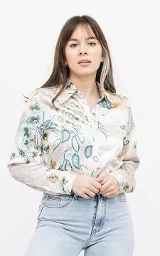 Blouse with print | champagne green | Guts & Gusto