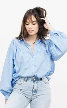 Blouse with buttons | blue | Guts & Gusto
