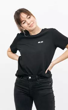 Katoenen t-shirt 'Ok, Bye' | zwart | Guts & Gusto