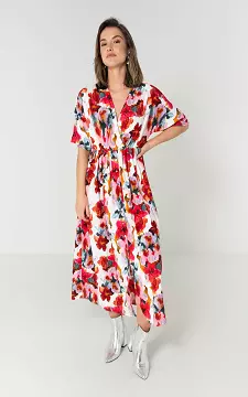 Maxi dress with floral print | White Pink | Guts & Gusto