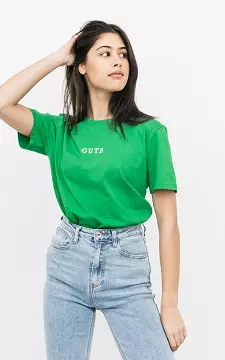 Basic shirt with text | Green | Guts & Gusto