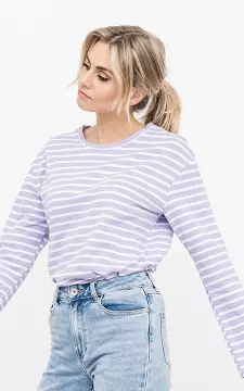 Striped long-sleeved shirt | Lilac White | Guts & Gusto