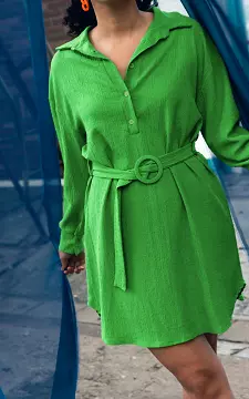 Dress with buttons and belt | green | Guts & Gusto