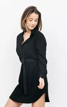 Dress with buttons and belt | black | Guts & Gusto