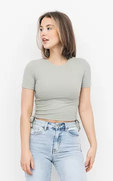 Crop top with round neck | Mint | Guts & Gusto