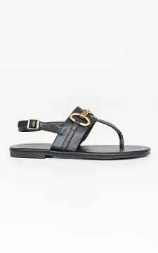 Flip flops with gold-coated clasp | black gold | Guts & Gusto